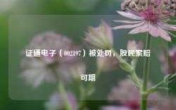 证通电子（002197）被处罚，股民索赔可期