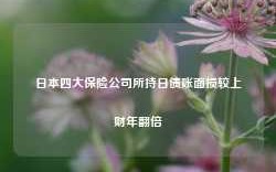 日本四大保险公司所持日债账面损较上财年翻倍